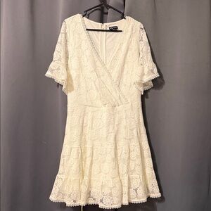 City Chic Cream Lace Mini Dress